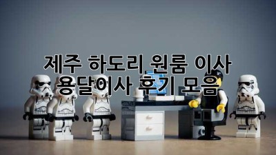 제주 하도리 원룸 이사, 용달이사 후기 모음